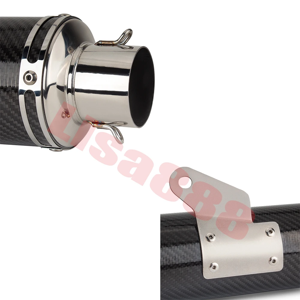 Silenciador de escape universal 51 mm de fibra de carbono para moto - imagen 5