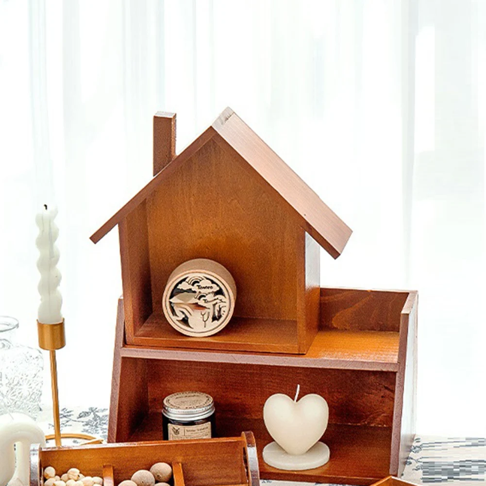 Caja almacenamiento madera Retro – escritorio habitación decorativa - imagen 2