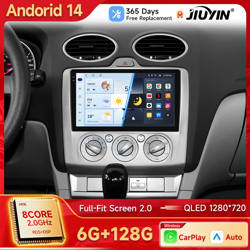 Radio CarPlay y Android Auto para Ford Focus II 2004-2011