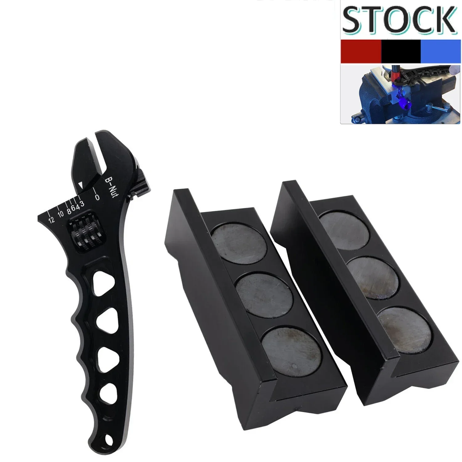 Llave ajustable de aluminio con mordazas para racores de combustible