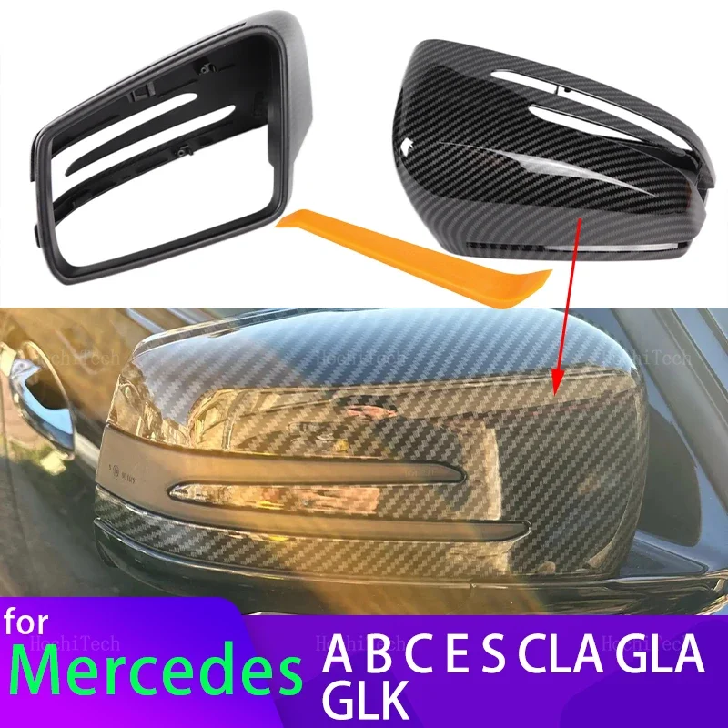 Carcasas de retrovisor negras para Mercedes-Benz Clase A, B y C