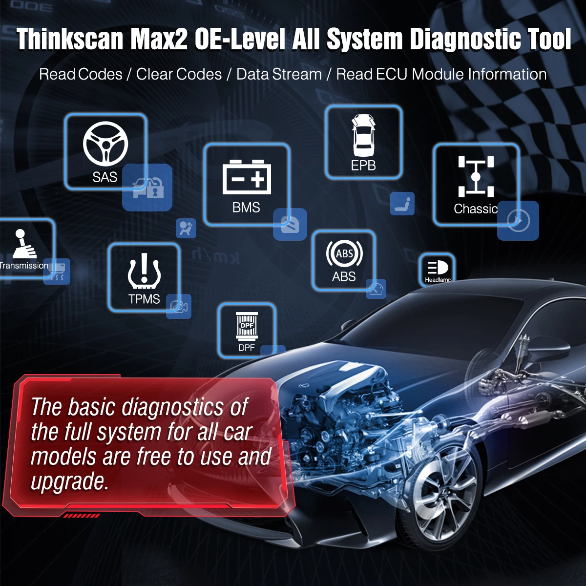 THINKCAR Think Scan Max 2 Herramientas diagnosticas Sistema completo Soporte CANFD ParaGM 2023 AF DPF IMMO 28 Restablecer Codificación de la ECU Escáner OBD2 herramientas taller mecanico diagnosis coche tools - imagen 4