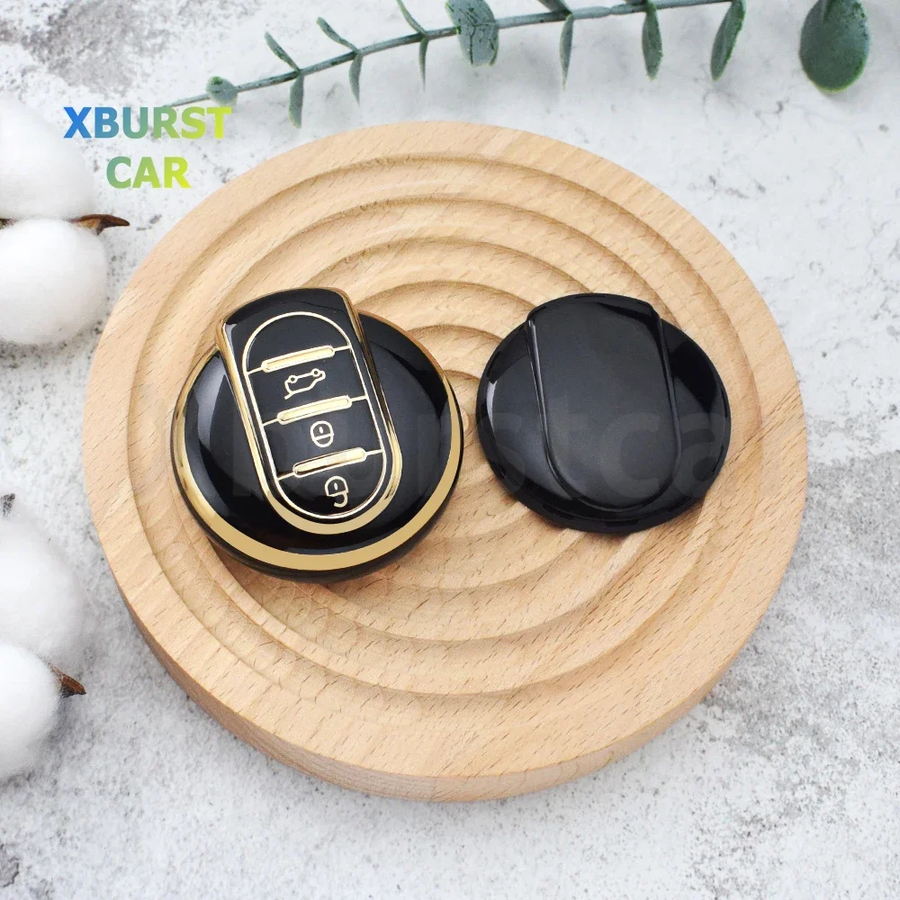 Funda llave Mini TPU con borde dorado – F56 F55 F54 F57 F60 JCW Clubman Countryman