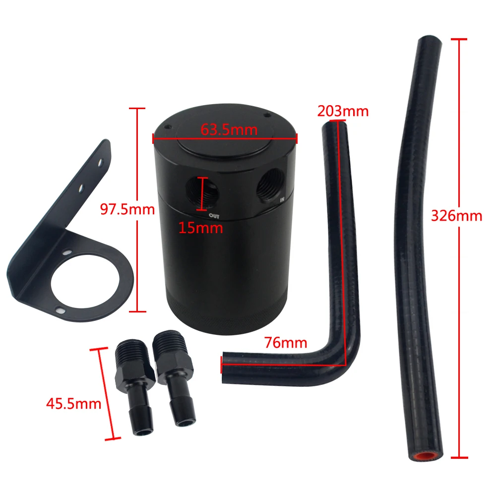 PQY-TK58 Kit separador de aceite aire negro para Honda Civic 2016-2017 - imagen 5