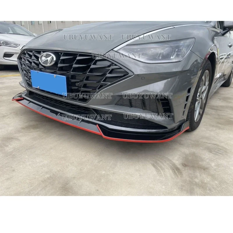 Labio delantero negro brillante para Hyundai Sonata 2022-2024 - imagen 2