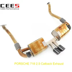 Caja del sistema de escape del silenciador de la válvula de rendimiento de la aleación CEES para escape Catback PORSCHE 718 2.5 GTS 2017-