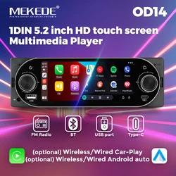 Radio de coche 1 DIN MEKEDE con pantalla MP5, CarPlay y Android Auto