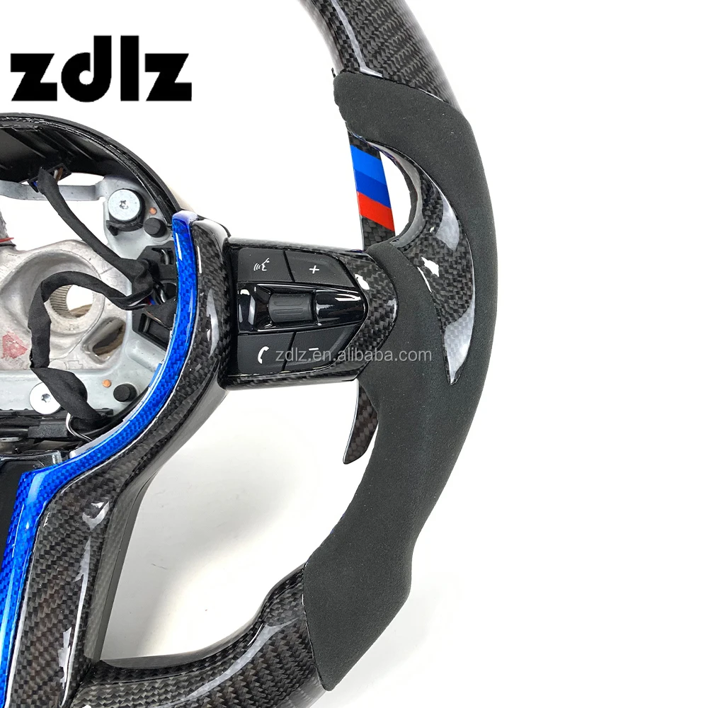 Volante fibra de carbono LED con levas para BMW F30 F10 M3 - imagen 4