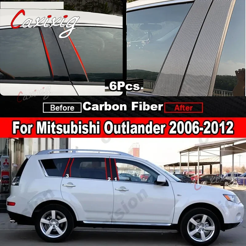 Embellecedor de pilar efecto espejo para Mitsubishi Outlander
