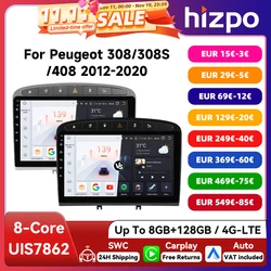 Hizpo Radio 2 DIN CarPlay y Android Auto para Peugeot 308/308S/408