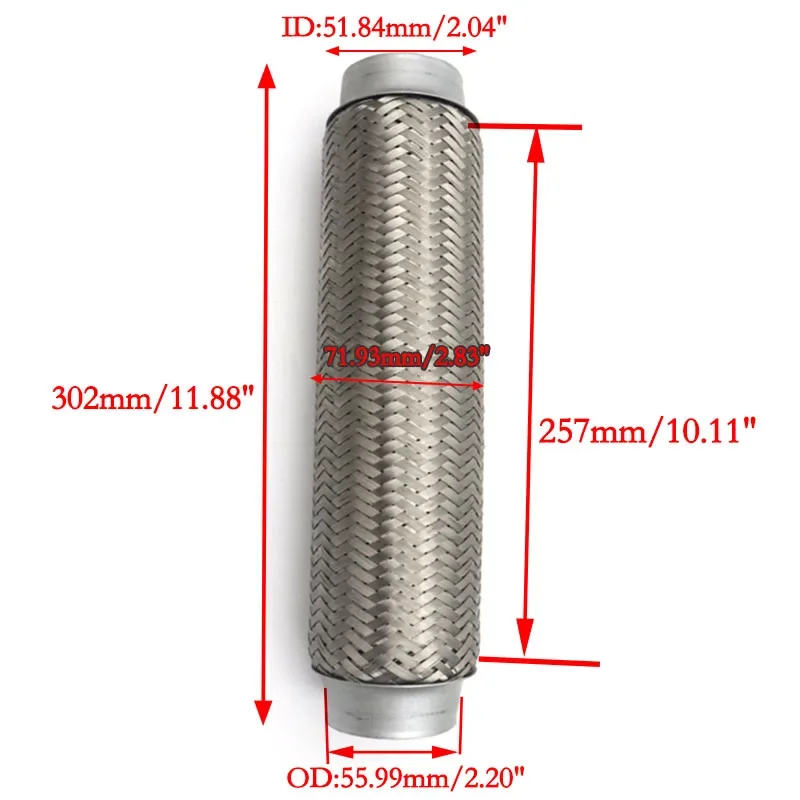 Tubo de escape universal acero inoxidable con silenciador flexible