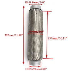 Tubo de escape universal acero inoxidable con silenciador flexible