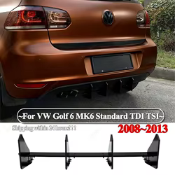 Difusor trasero parachoques VW Golf 6 MK6 ABS negro brillante
