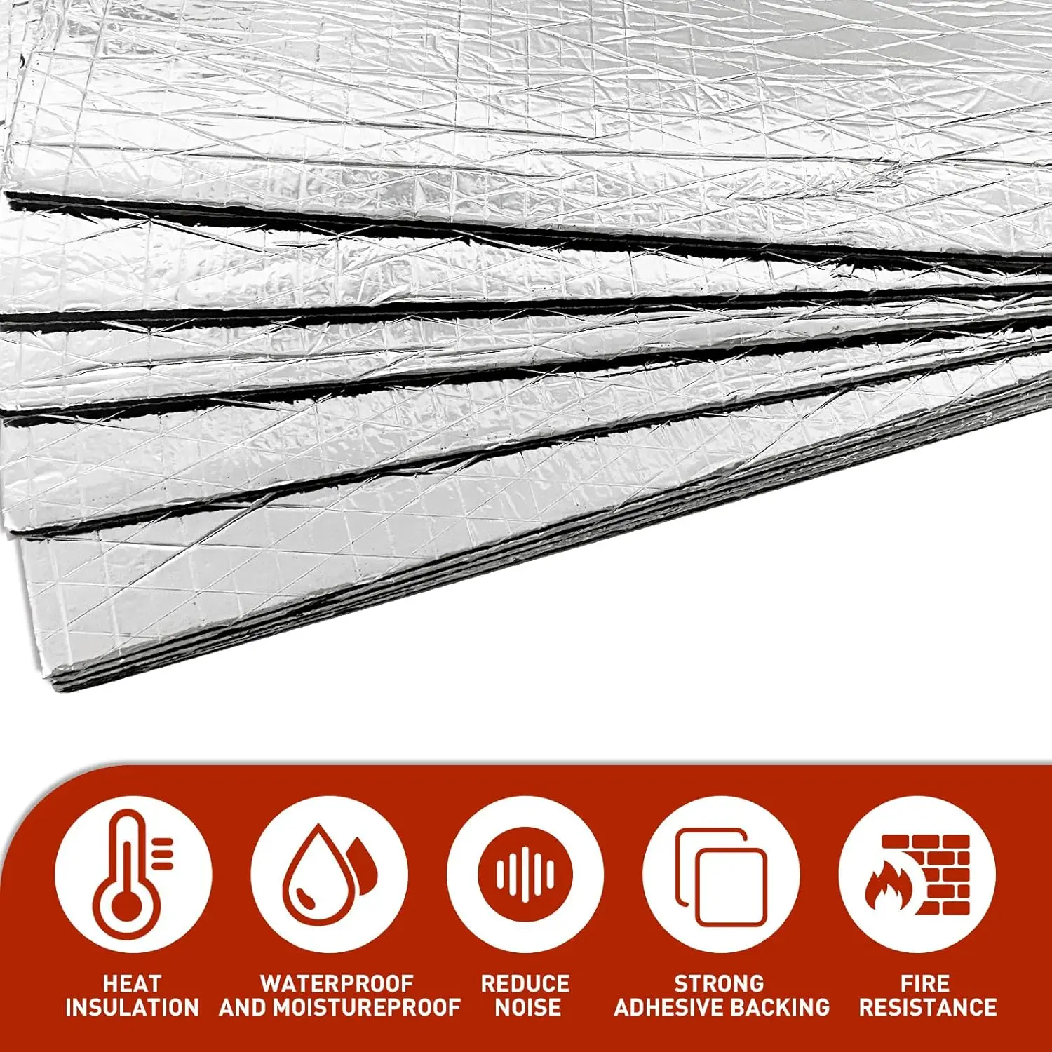 Estera de aislamiento térmico para coche, amortiguador de sonido de 5mm, estera aislante insonorizada para furgoneta, papel de aluminio, algodón insonorizado - imagen 2