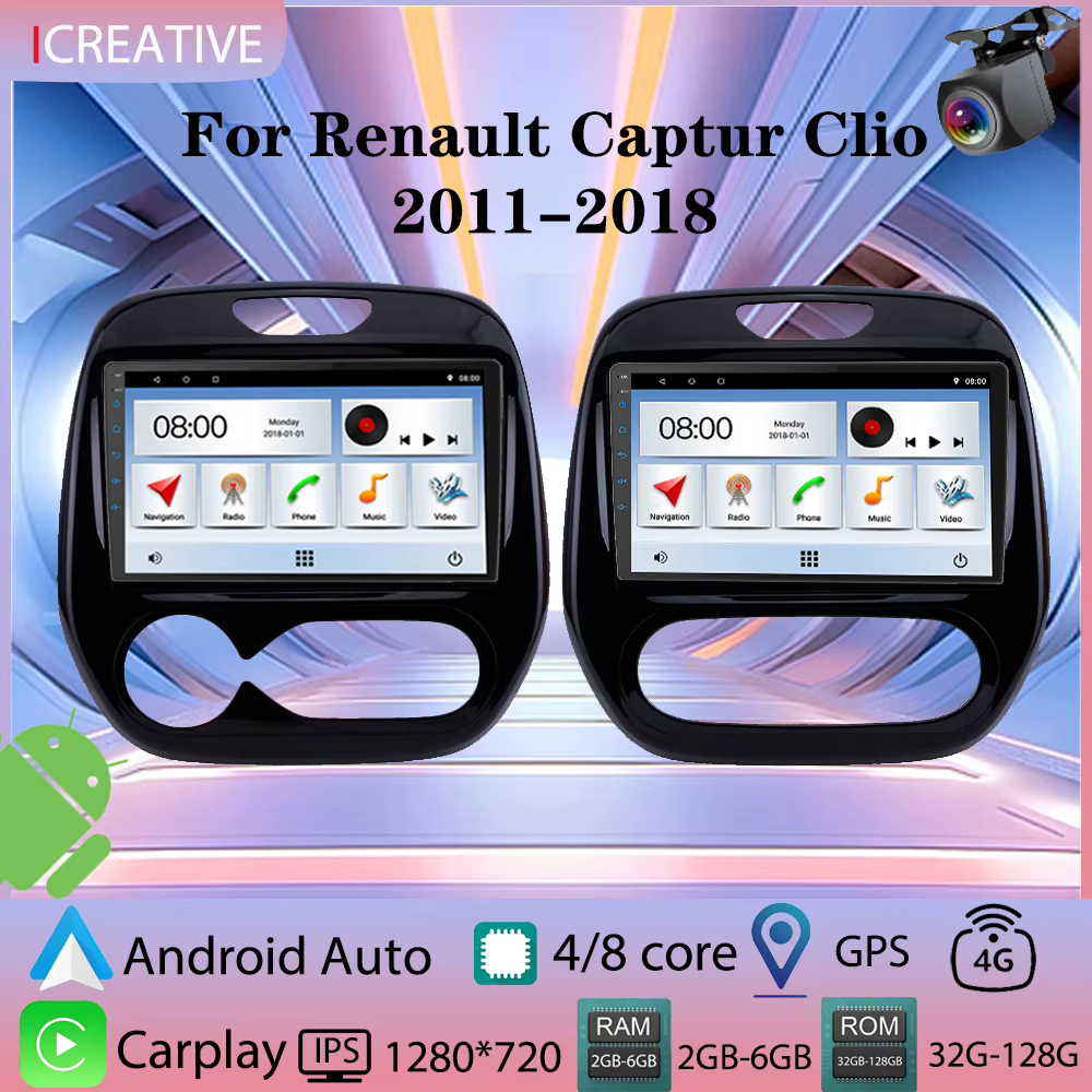 Radio Android con CarPlay y navegador para Renault Captur y Clio 2011-2018