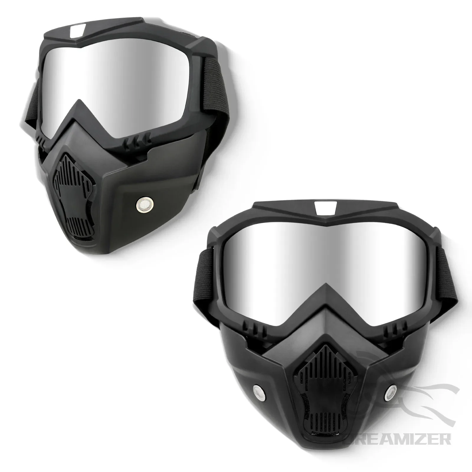 Máscara de motocross con gafas y protector bucal para casco abierto - imagen 2