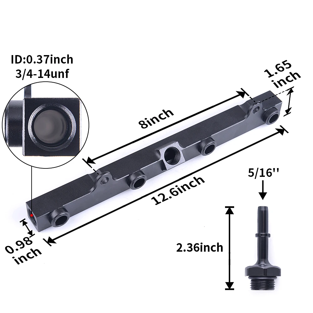 Carril de combustible aluminio K alto flujo – Honda K20 K24 RSX EP3 - imagen 2