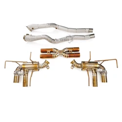 Para Ferrari F12 6,3 V12 2012-2017 escape de titanio con válvula de escape cat-back, tubo X y bajante de acero inoxidable con protector térmico