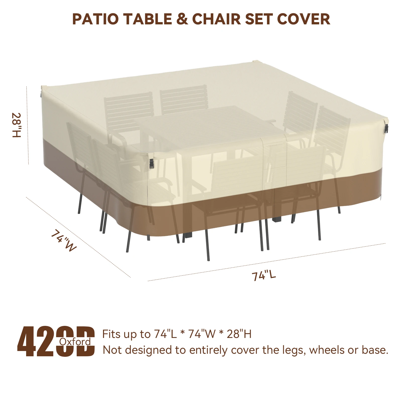 Cubierta impermeable para muebles de patio – mesa y sillas - imagen 4