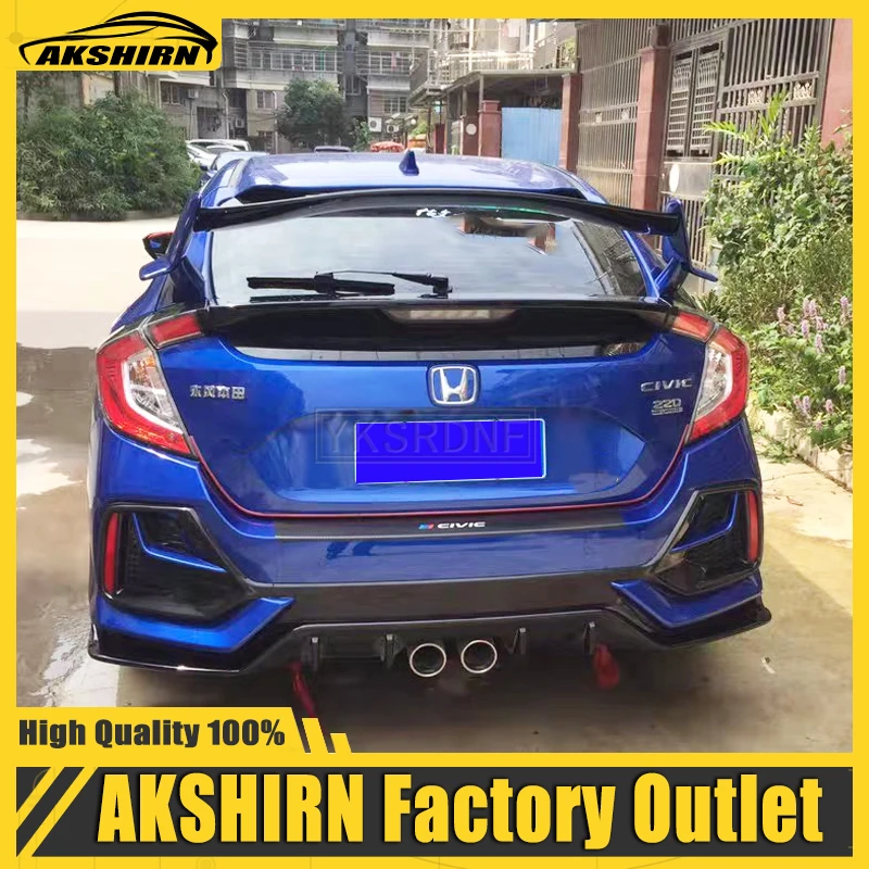 Alerón trasero ABS sin pintar Tipo R para Honda Civic Hatchback 2017-2020