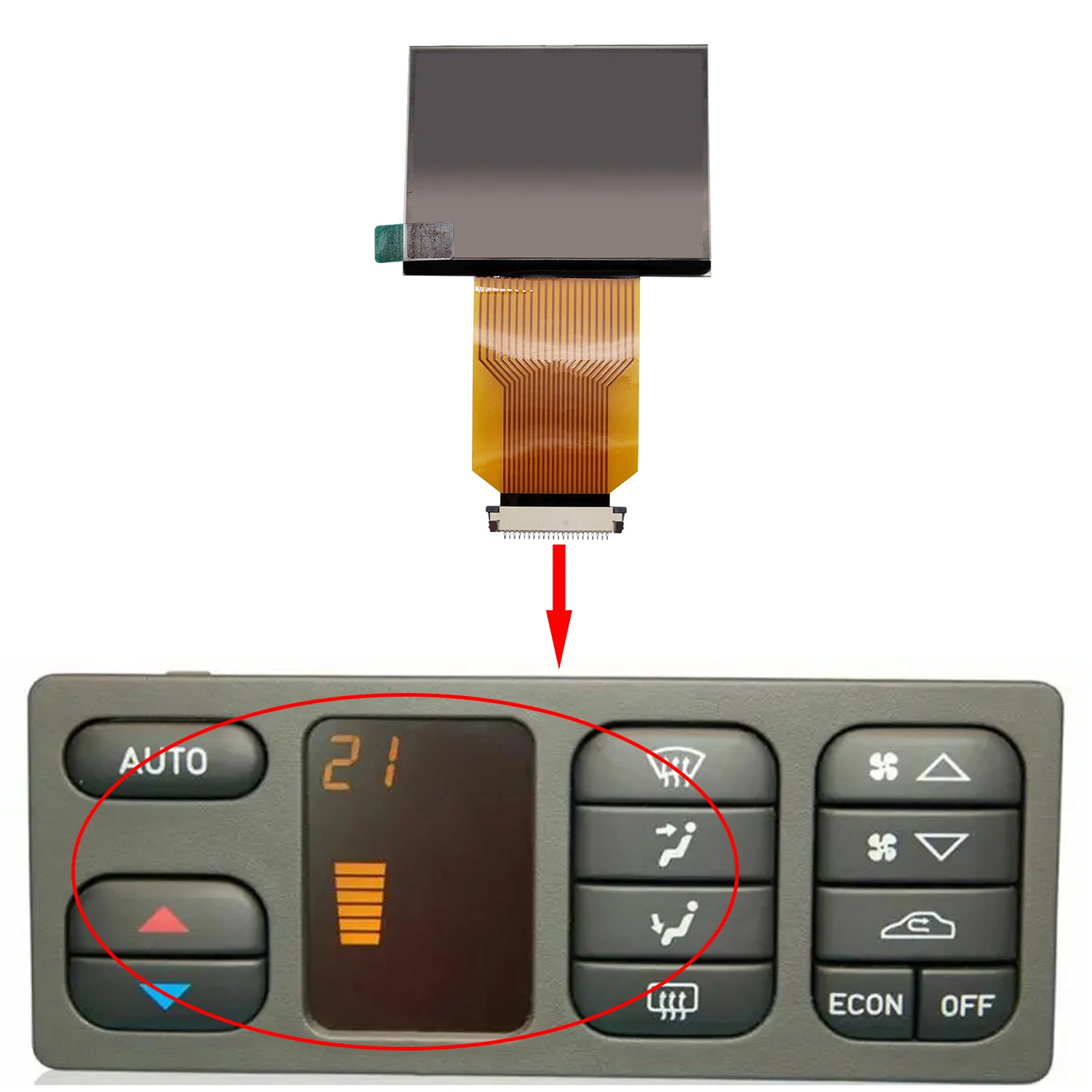 Pantalla LCD Saab 9-3 Radio 1998-2004 - reparación de píxeles