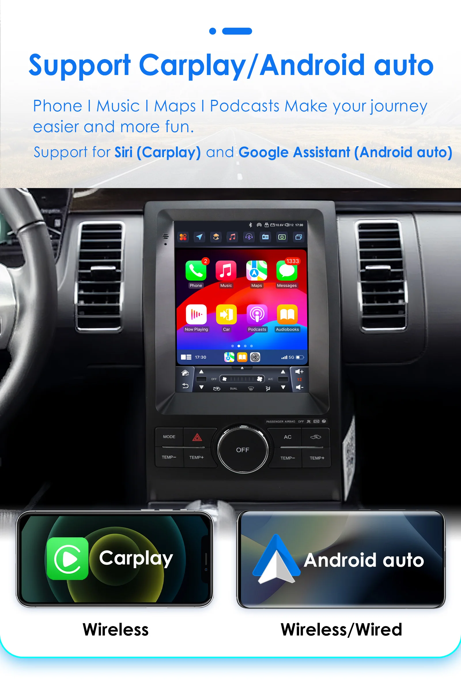 Autoradio CarPlay Android multimedia con GPS para Ford Taurus - imagen 5