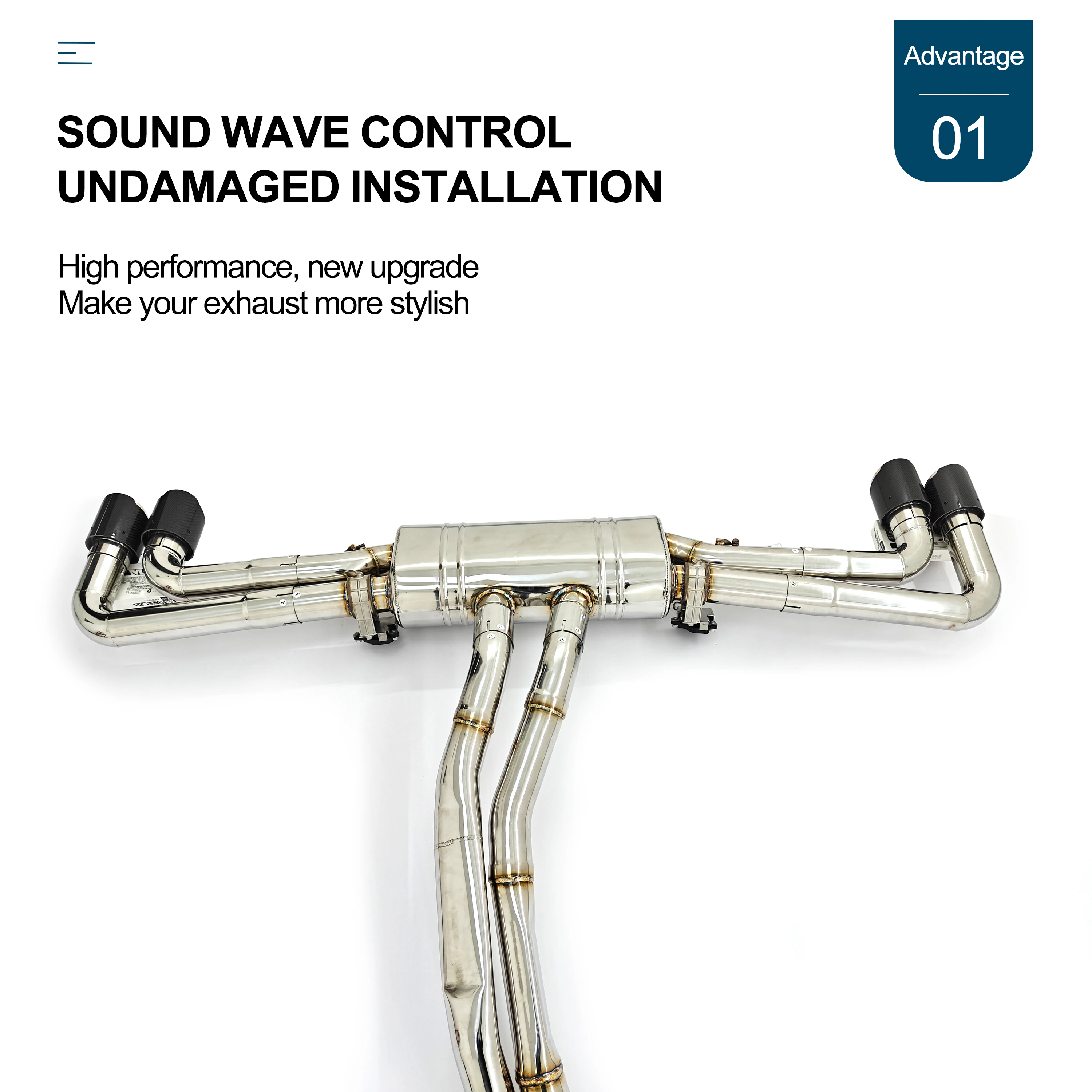 Tubo de escape CBNT Valvetronic Catback para Lamborghini Urus 4,0 T sistemas de escape de sintonización de rendimiento silenciador con válvula - imagen 3