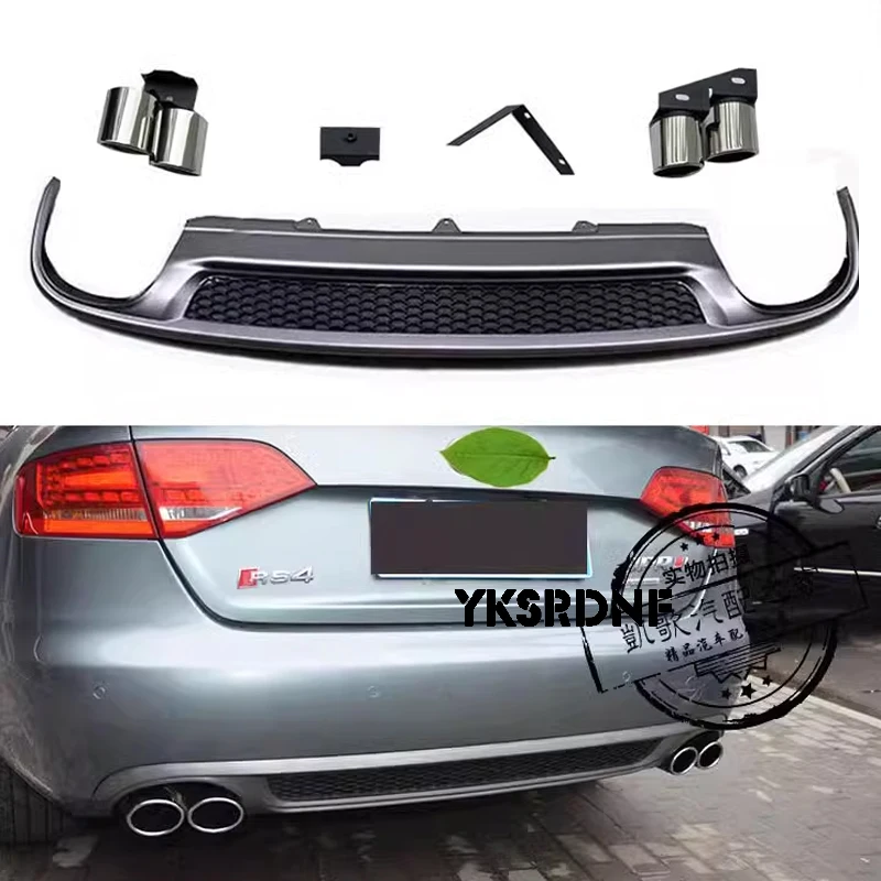 PP labio difusor de parachoques trasero Audi A4 B8 4 puertas 2009-2016 - imagen 3