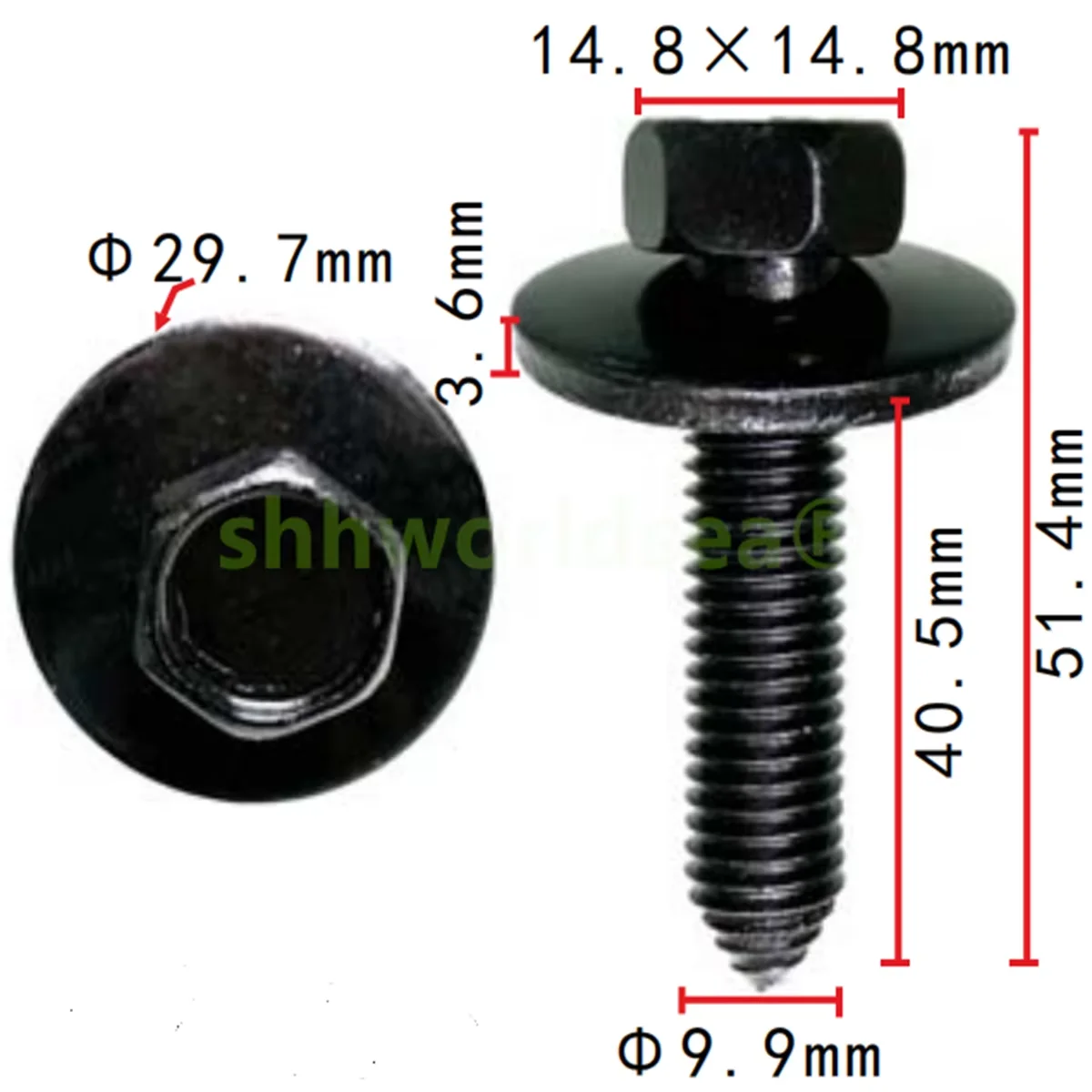 Detalle de los clips de fijación para automóvil
