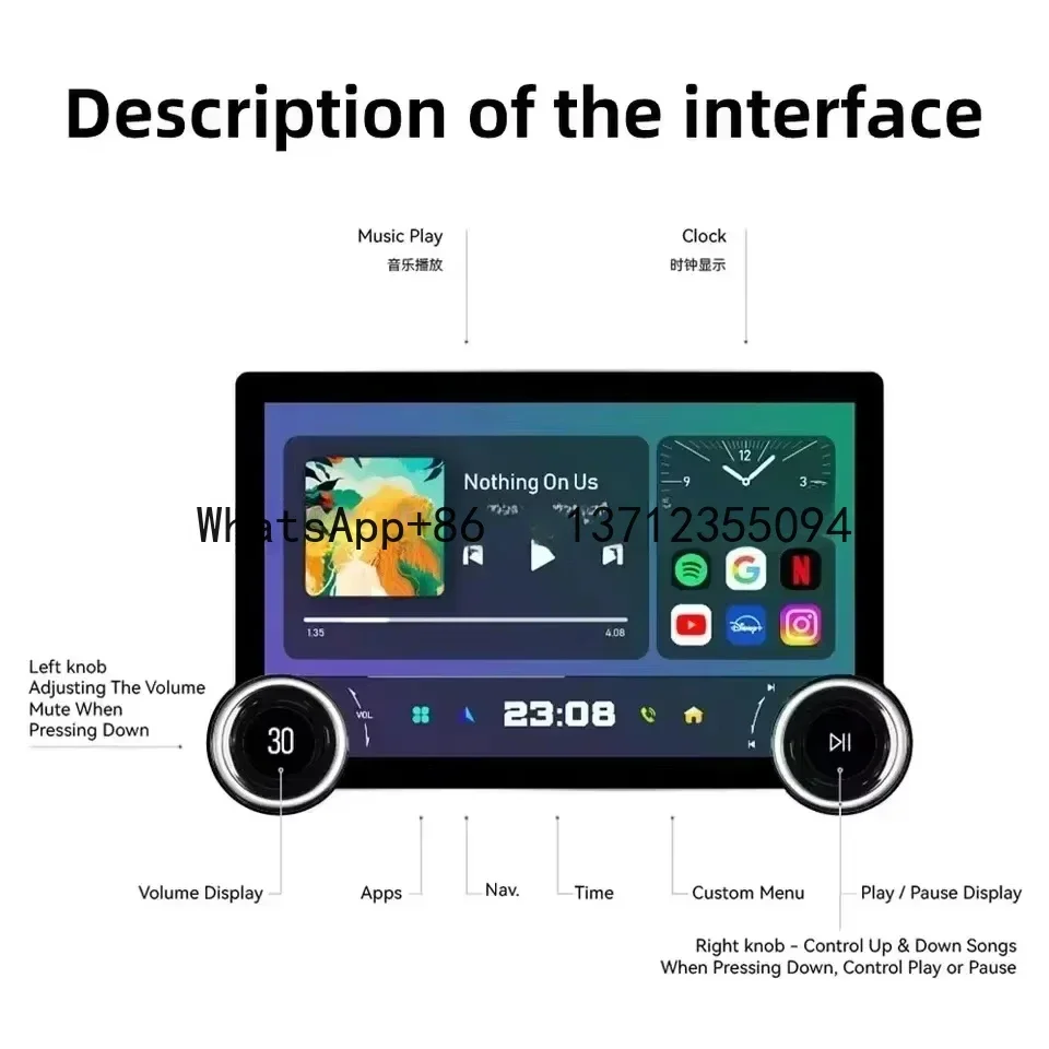 Autorradio Android 11.8" táctil con CarPlay y DSP Diamond 2k multimedia - imagen 4