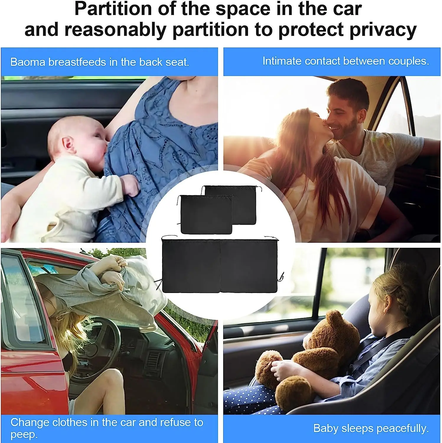 Cortina divisoria parasol para coche y furgoneta – privacidad - imagen 2