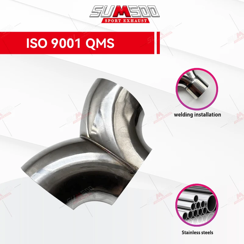 Sistema de escape SUS304 con codo en Y 3 vías para coche, 63/76 mm - imagen 3