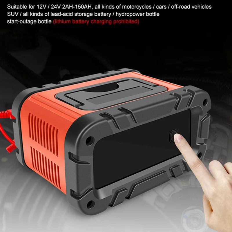 E-fast cargador de batería coche 12V/24V LCD plomo-ácido