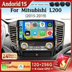 Pantalla 2K Android 15 con CarPlay para Mitsubishi L200 2015-2019