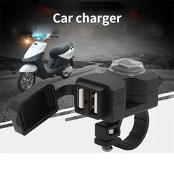 Cargador USB dual 12V impermeable para manillar moto
