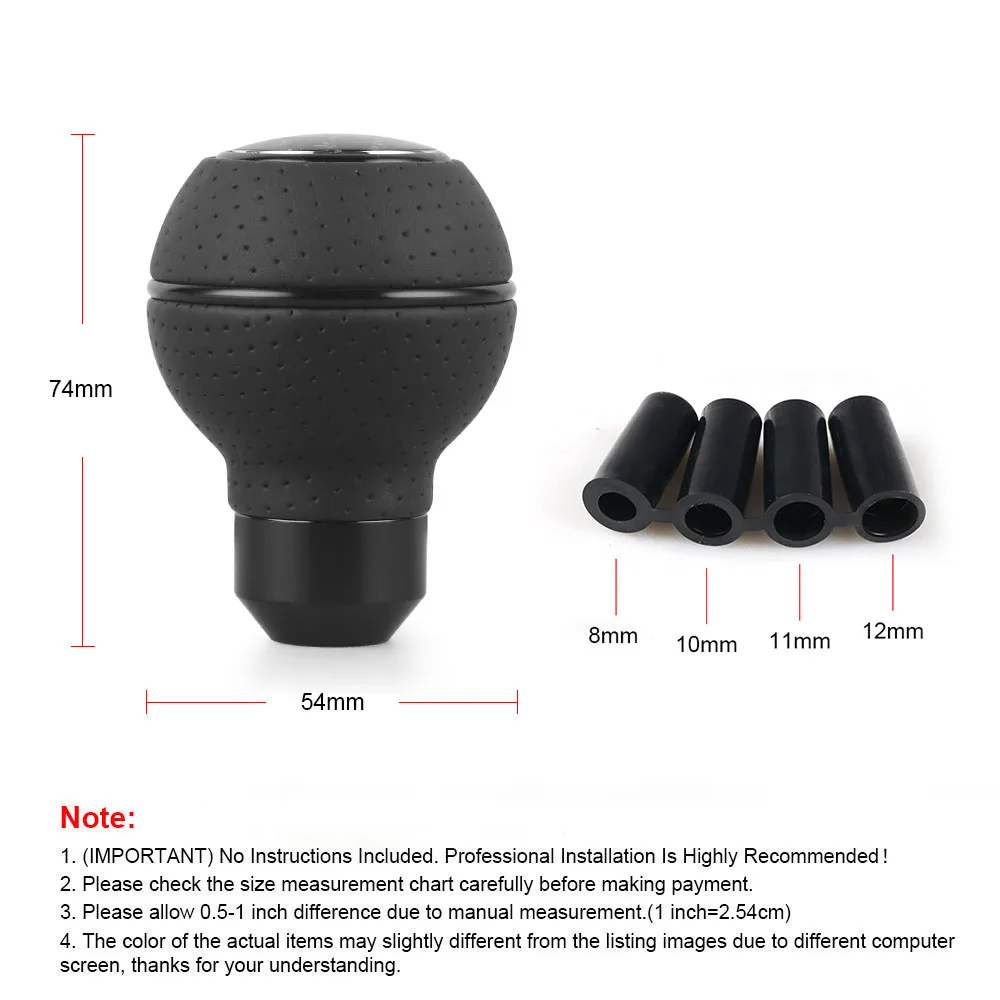 Perilla palanca cambios cuero de aluminio 5 velocidades M8-M12 - imagen 4