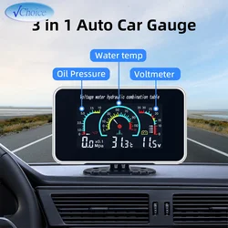 Manómetro digital de aceite y temperatura del agua 12/24 V con alarma