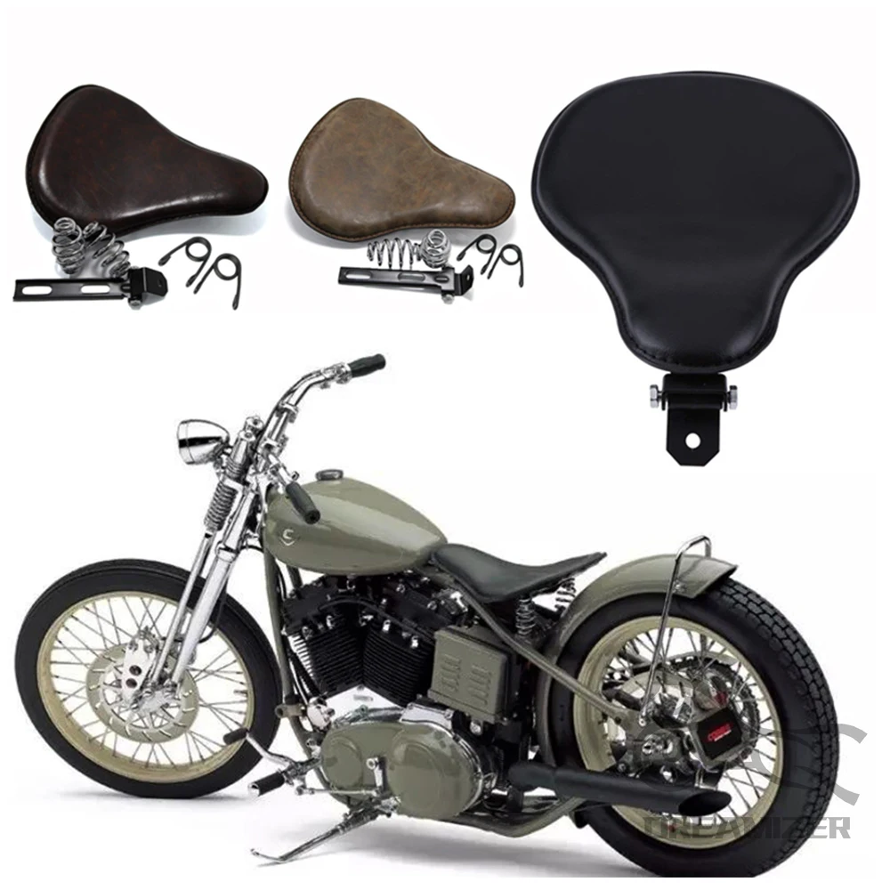 Asiento individual de cuero envejecido para Sportster y Softail - imagen 5