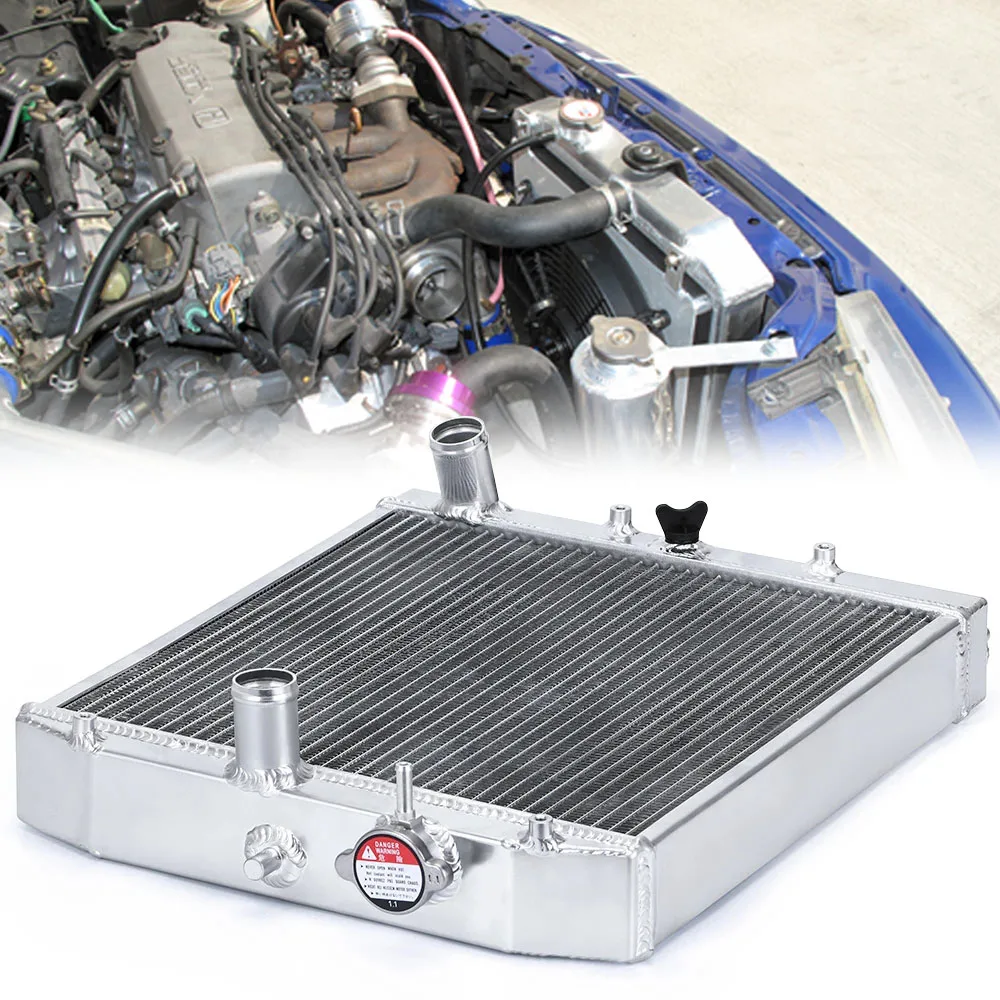 Radiador de aluminio de dos filas para Honda Civic
