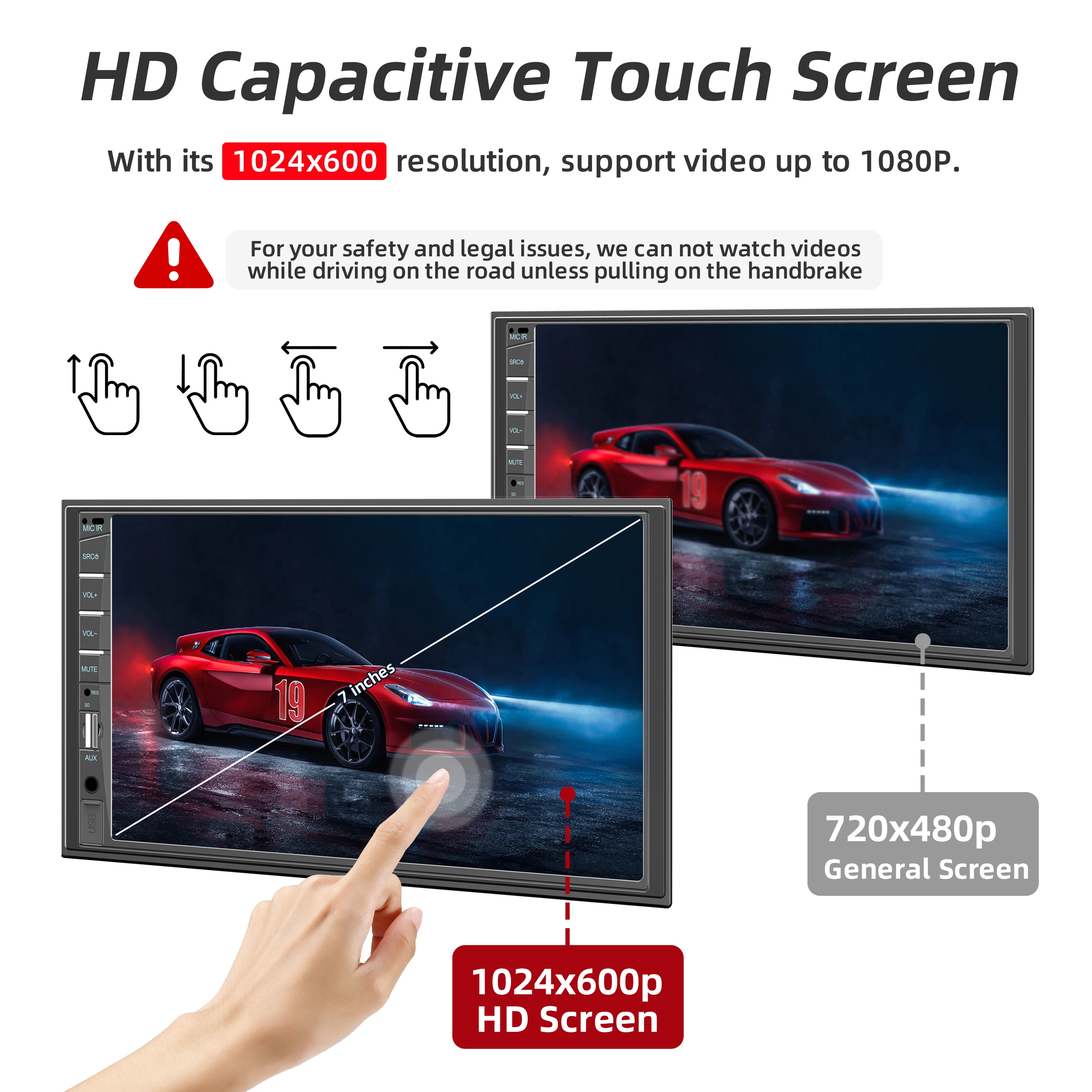 Autoradio 2 DIN 7″ táctil Bluetooth cámara marcha atrás USB FM - imagen 5