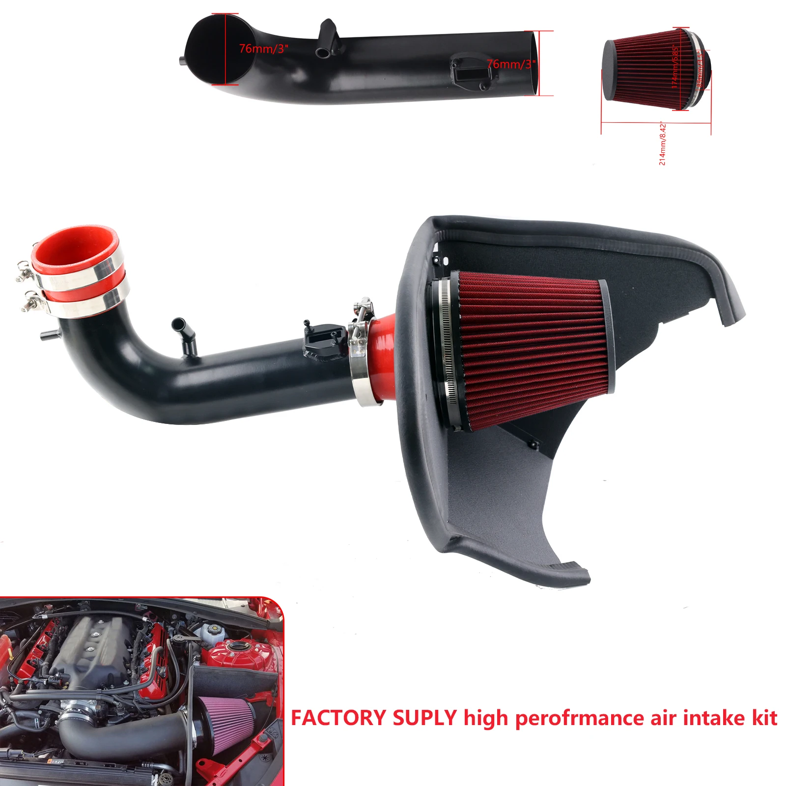 Filtro entrada aire frío Camaro 3.6L V6 con escudo térmico 2016-2024