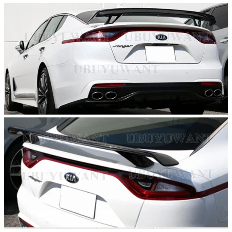 Use for KIA K8 Stinger Spoiler Real Glossy Carbon Fiber Rear Wing Sport Style  Accessories Body Kit    - imagen 4