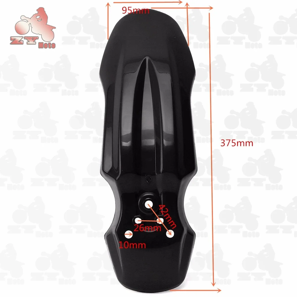 Detalle del guardabarros delantero para pit bike