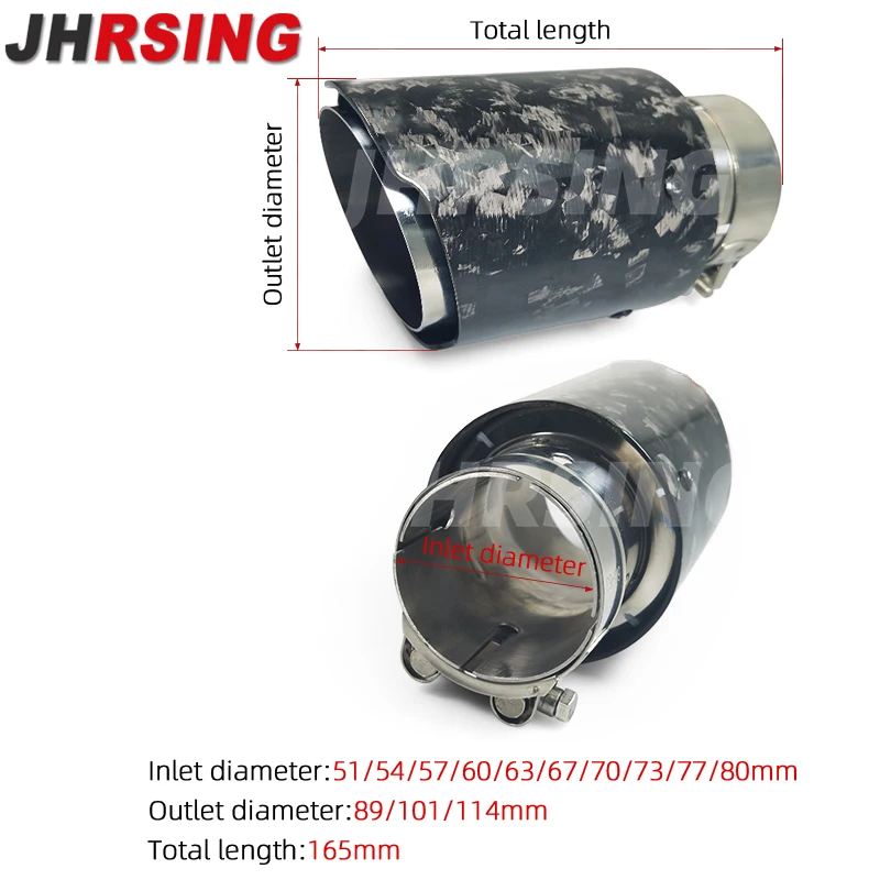 Embellecedor de escape de fibra de carbono forjada para coche - imagen 2