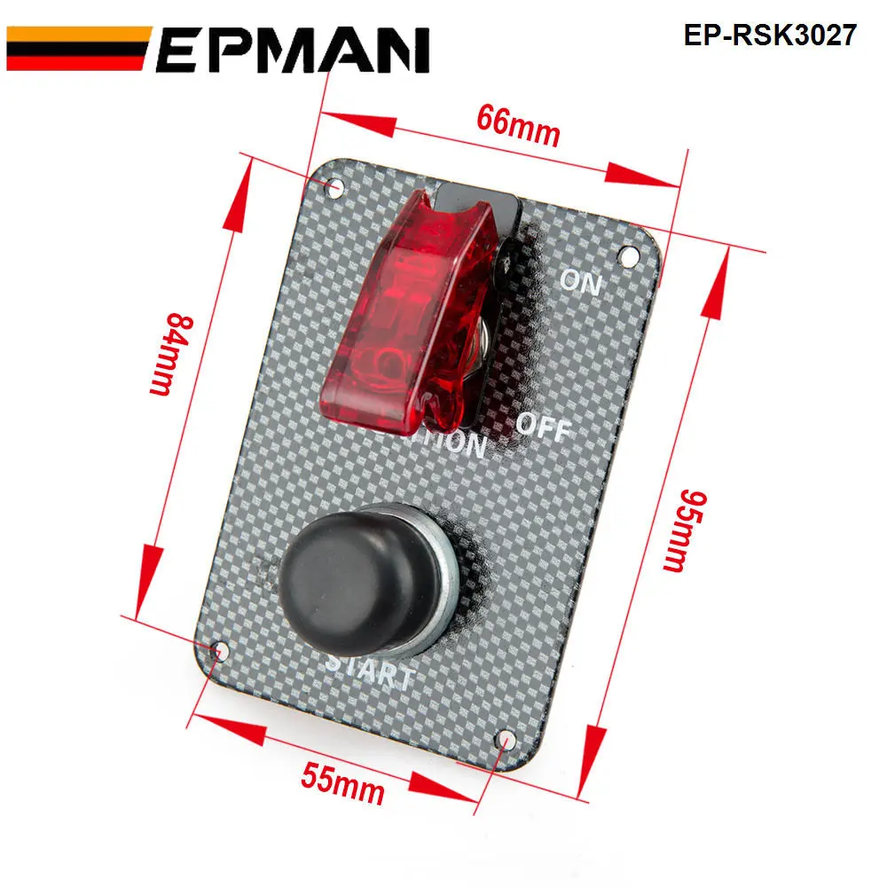 Botón de arranque EPMAN con cubierta roja, pulsador competición - imagen 2