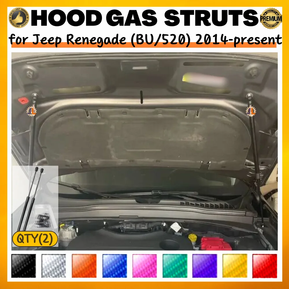Puntales de capó para Jeep Renegade BU – elevadores de gas delanteros