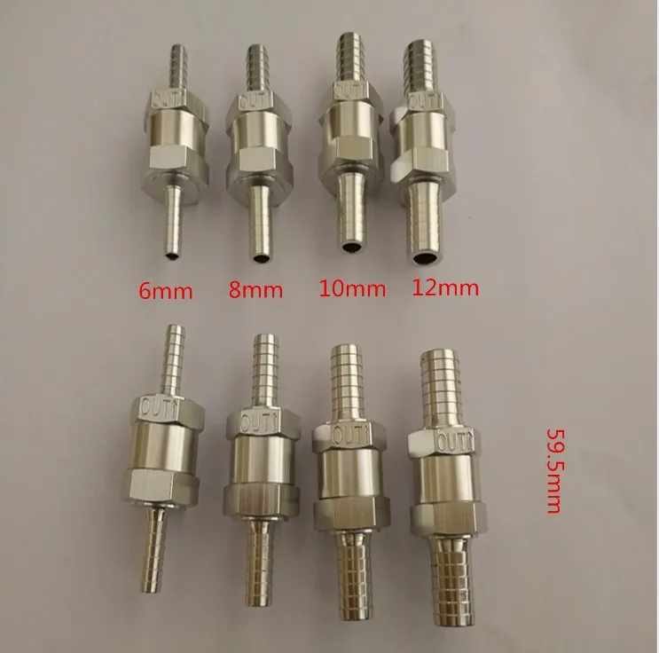 6Mm 8Mm 10Mm 12Mm 14Mm Aluminium One Way Non Return Terugslagklep Voor Brandstof Benzine diesel Olie Water - imagen 3