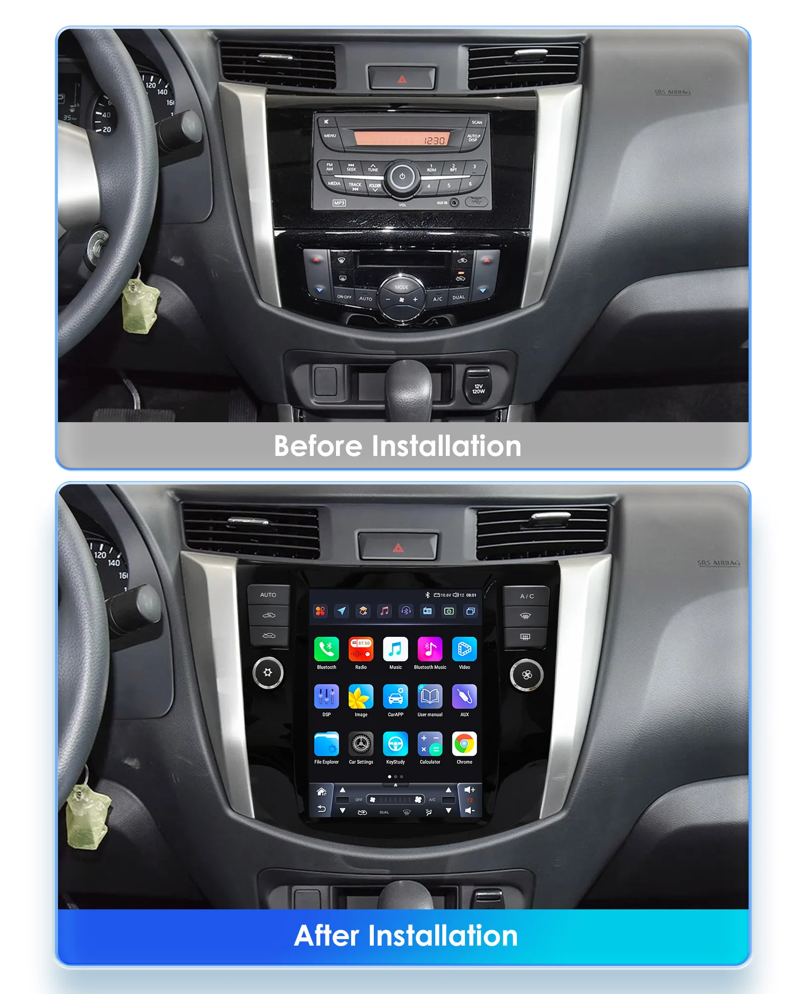 Autoradio GPS con cámara 360 y control del volante