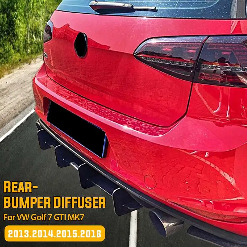 Difusor trasero VW Golf 7 GTI 2013-2016 con alerón y aletas laterales