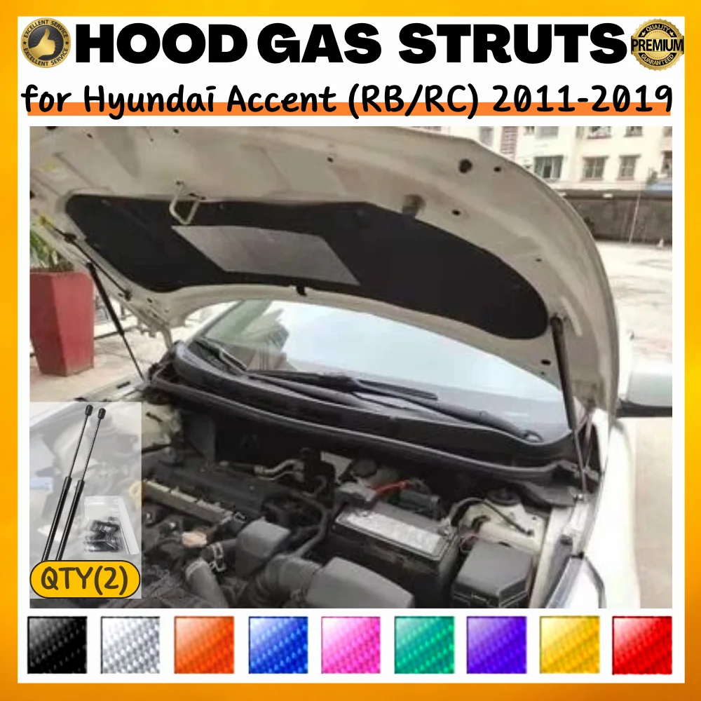 Puntales de capó a gas Hyundai Accent RB/RC elevadores tapa motor